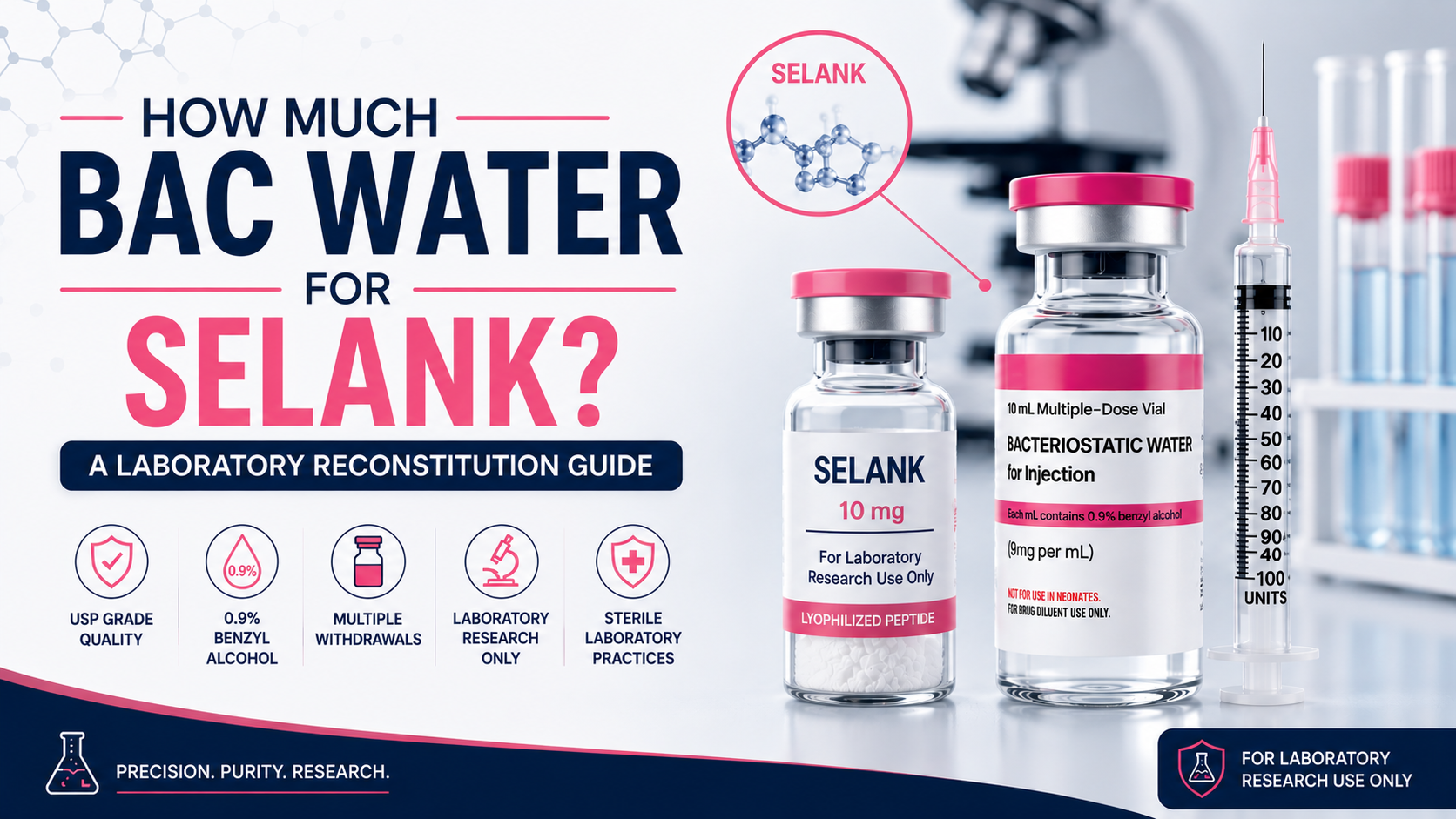 how much bac water for selank