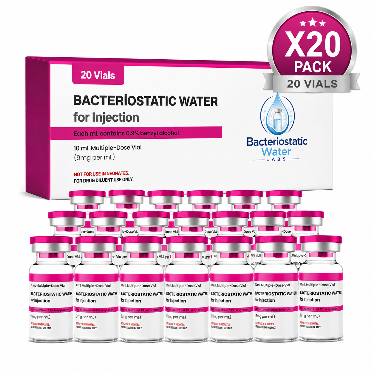 Bacteriostatic Water 10ml x 20 Pack Buy Online