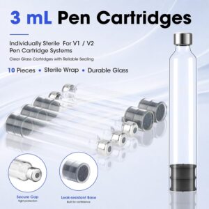 Sterile 3mL Peptide Pen Cartridges | 10 Pack for V1 & V2 Pens