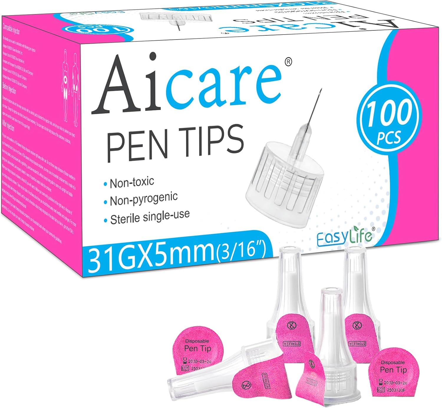 31G x 5mm Pen Tips | Universal Fit, Extra-Thin, 100 Pack